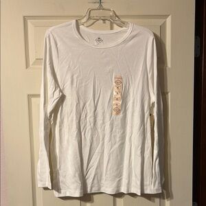 NWT St John’s Bay White Long Sleeve Tee 1X